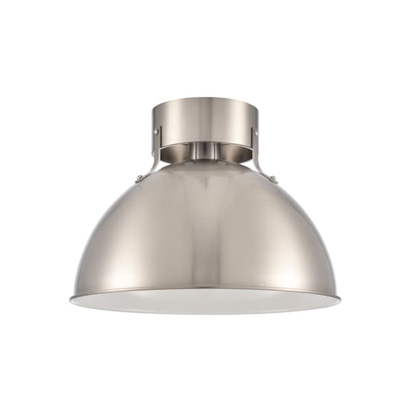 Zayne 12'' Wide 1Light Semi Flush, Brushed Nickel